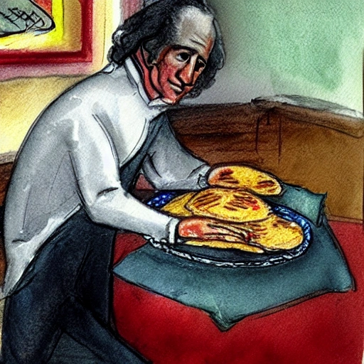 george washington comiendo arepas, Pencil Sketch, Water Color, Oil Painting, Trippy