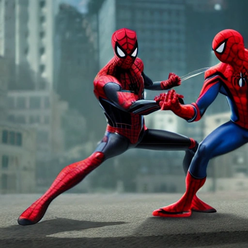 Spider man is fighting against iron man with weapons, 4k resulut ...