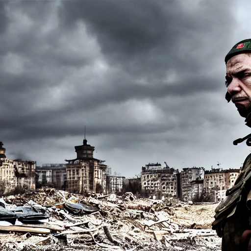 Ukraine after war against Russia, 4k, high-resolution, NATO, EU, Ruins, If ukraine was a man, Strong man