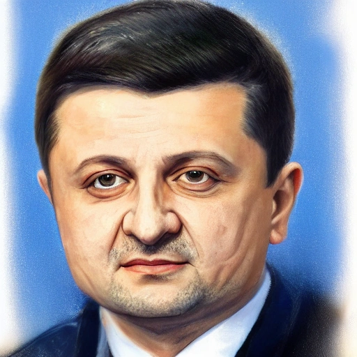 detailed portrait of Volodymyr Zelenskyi, President of Ukraine, high image quality, 4k quality, 8k quality
