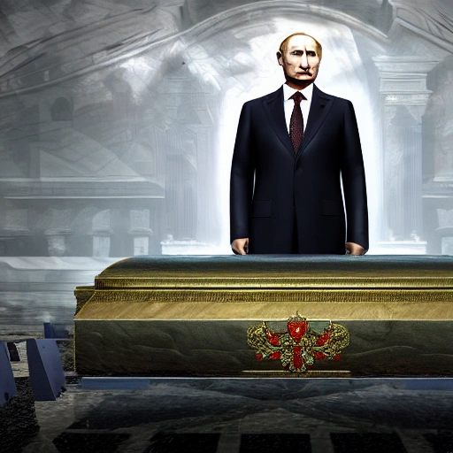 4k, RTX, DLSS, Vladimir Putin The President of Russia lies dead in the grave, maximum realism of the picture, well-drawn details