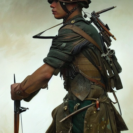 A perfect painting of an brawe young soldier, intricate, highly detailed, 3d, trending on artstation, intricate, elegant, highly detailed, digital painting, artstation, concept art, smooth, sharp focus, illustration, art by artgerm and greg rutkowski and alphonse mucha, 8k