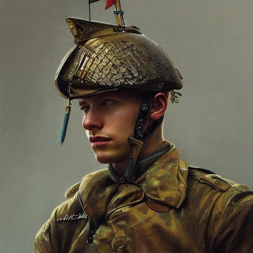 A Perfect Painting Of An Brawe Young Ukrainean Soldier, Intricat ...