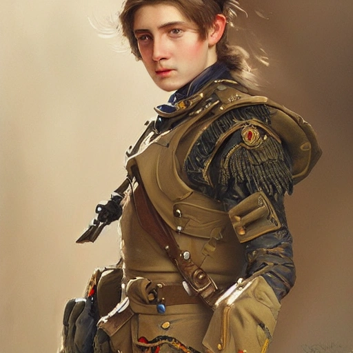 A perfect painting of an brawe young Ukrainean soldier intricat