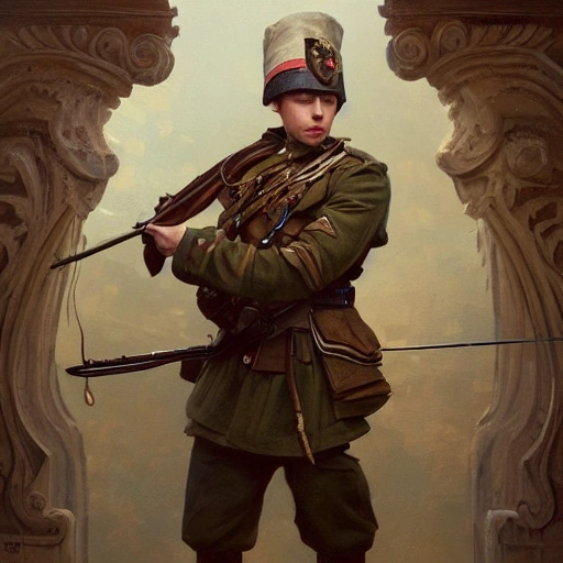 A perfect painting of an brawe young Ukrainean soldier, intricate, highly detailed, 3d, trending on artstation, intricate, elegant, highly detailed, digital painting, artstation, concept art, smooth, sharp focus, illustration, art by artgerm and greg rutkowski and alphonse mucha, 8k