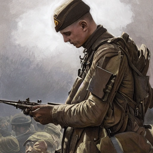 Perfect drawing of a brave Ukrainian soldier after victory in the great war, complex, highly detailed, 3D, popular on artstation, complex, elegant, highly detailed, digital painting, artstation, concept art, smooth, sharp focus, illustration, art by artgerm and greg rutkowski and Alphonse Mucha, 8k