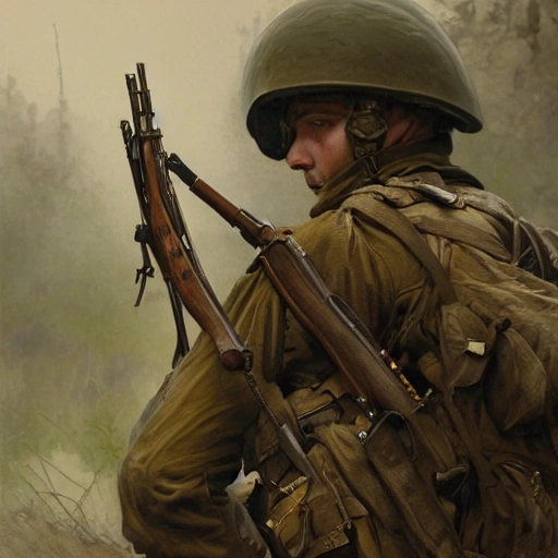 Perfect drawing of a brave Ukrainian soldier during a historical war, complex, highly detailed, 3D, popular on artstation, complex, elegant, highly detailed, digital painting, artstation, concept art, smooth, sharp focus, illustration, art by artgerm and greg rutkowski and Alfons Mucha, 8k
