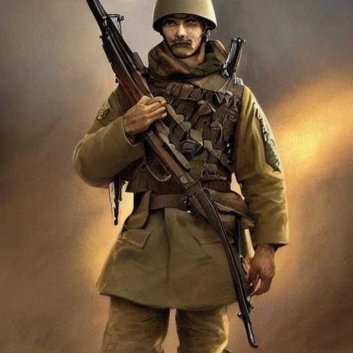 Perfect drawing of a brave Ukrainian soldier during a historical war, complex, highly detailed, 3D, popular on artstation, complex, elegant, highly detailed, digital painting, artstation, concept art, smooth, sharp focus, illustration, art by artgerm and greg rutkowski and Alfons Mucha, 8k
