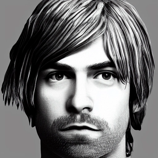 A portrait of Kurt Cobain, 3D