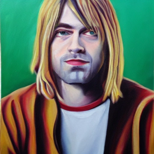 A portrait of Kurt Cobain, Oil Painting