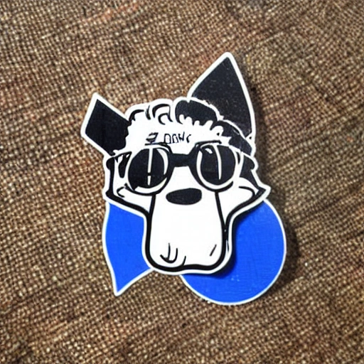 funny dog sticker, Cartoon in Jean-Michel Basquiat style