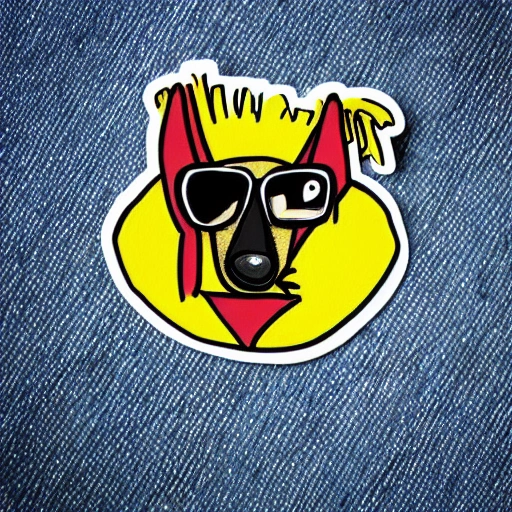 funny dog sticker in Jean-Michel Basquiat style