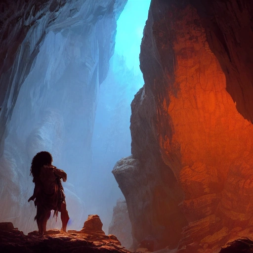 neandertal coding on laptop in the cave, rgb led, soft lighting, night scene, by wlop, ilya kuvshinov, artgerm, krenz cushart, greg rutkowski, pixiv. zbrush sculpt, octane, maya, houdini, vfx. close - up cinematic dramatic atmosphere, sharp focus, volumetric  coding on laptop in the cave night neon glowing retro sci - fi, glowing lights, artstation, glamor pose, concept art, smooth, sharp focus, illustration, art by artgerm and greg rutkowski, artey freytag, Oil Painting