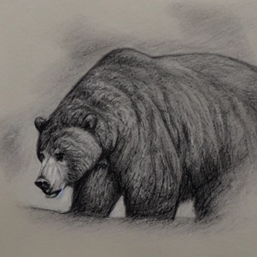 Pencil Sketch, russian bear, war - Arthub.ai
