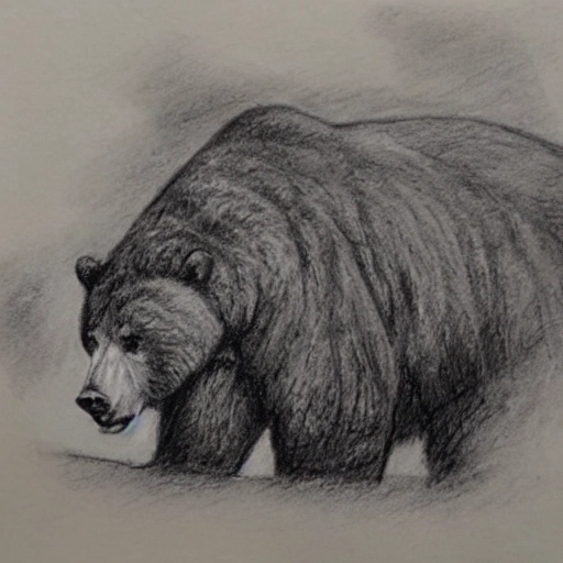 Pencil Sketch, 
russian bear,
war
