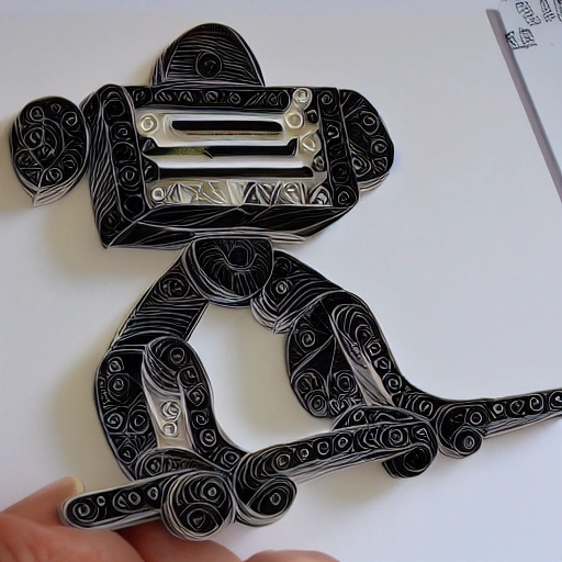 paper quilling, paper cut art, paper illustration, Robot, warzone, very detailed, 8k --v 4