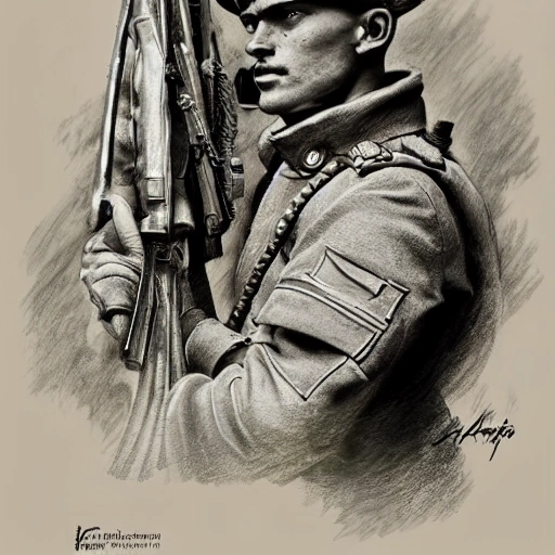 Perfect drawing of a brave Ukrainian soldier after victory in the great war, wearing a coat of arms of Ukraine, complex, highly detailed, 3D, popular on artstation, complex, elegant, highly detailed, digital painting, artstation, concept art, smooth, sharp focus, illustration , art by artgerm and greg rutkowski and Alfons Mucha, 8k