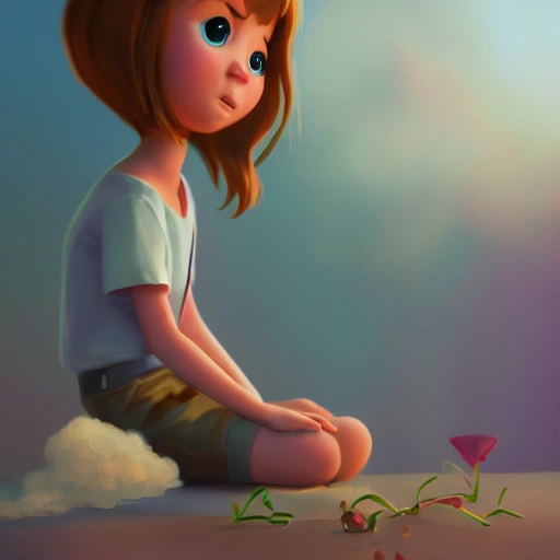 first love, pixar style, 2 d illustration, concept art, behance, artstation, 4 k, 8 k