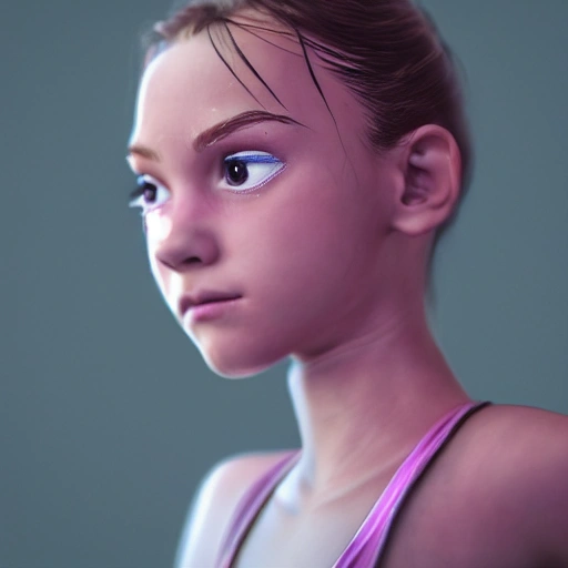 side close up portrait of 1 ballet girl, detailed face, spotlight, classroom, wired, multicolored, vibrant high contrast, hyperrealistic, photografic, 8k, epic ambient light, octane render, Cartoon, Pencil Sketch
