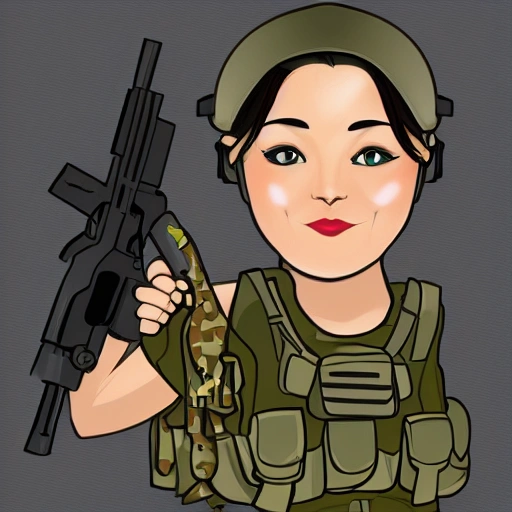 Special Forces woman, Cartoon