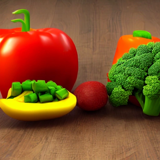  healthy food, 3D