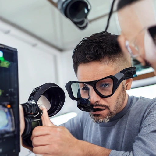 hombre enseñando una diapositiva desde un proyector 