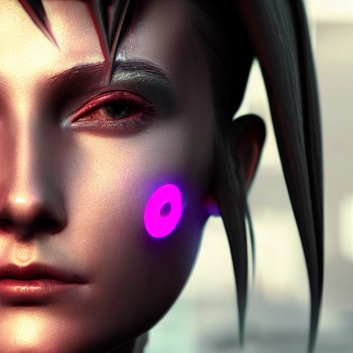 side close up portrait of 1 cyberpunk girl, detailed face, spotlight, cyberpunk city, wired, multicolored, vibrant high contrast, hyperrealistic, photografic, 8k, epic ambient light, octane render