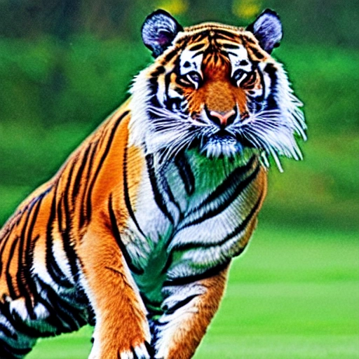 Tiger playing football, 3D