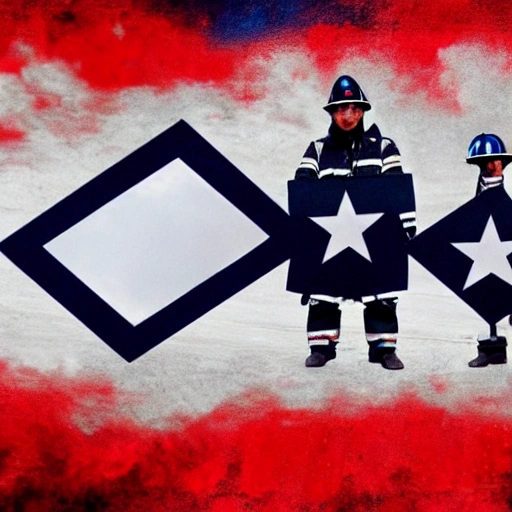 bomberos con bandera chilena, Trippy