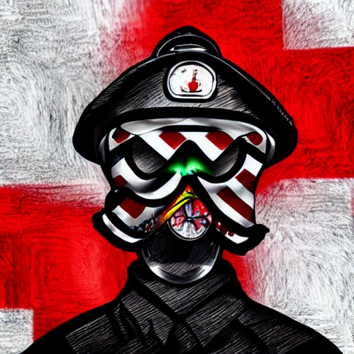 bomberos con bandera chilena, Trippy, Cartoon, 3D, Pencil Sketch