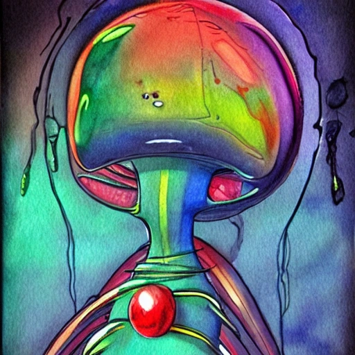 alien drip, Cartoon, 3D, Pencil Sketch, Water Color, Trippy, Oil Painting