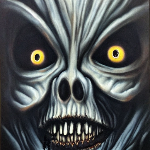 terror, door, black, eyes, creature, spooky, realistic, , Oil Painting