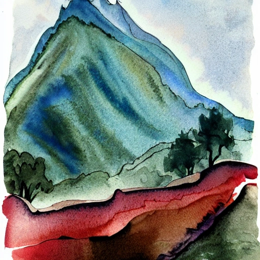 A WOMAN IN THE MOUNTAIN, Water Color