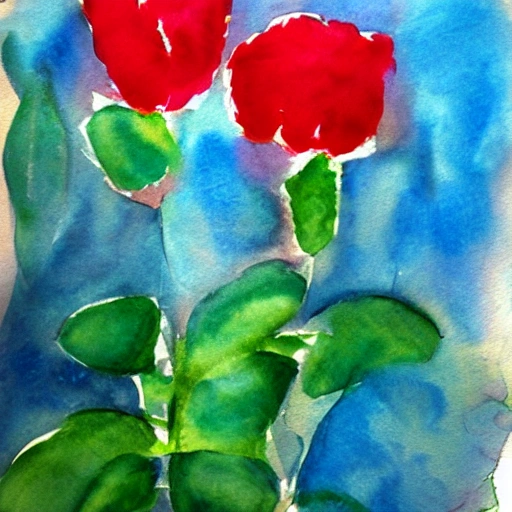 beauty sleep over red flowers, Water Color