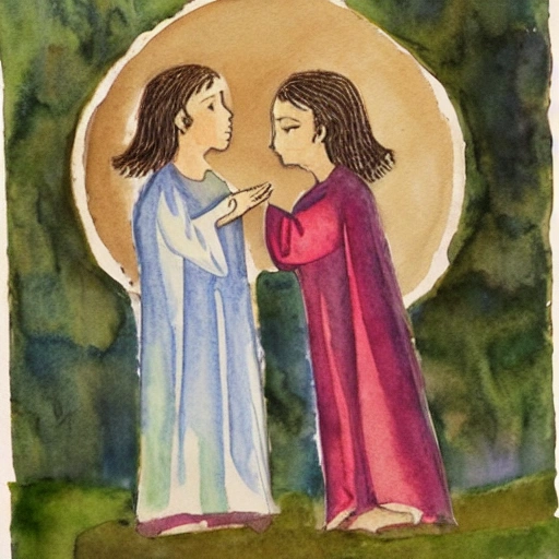 ANGELS listening to god in heaven, Water Color