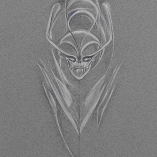 Alien, violet, logo,
, Pencil Sketch