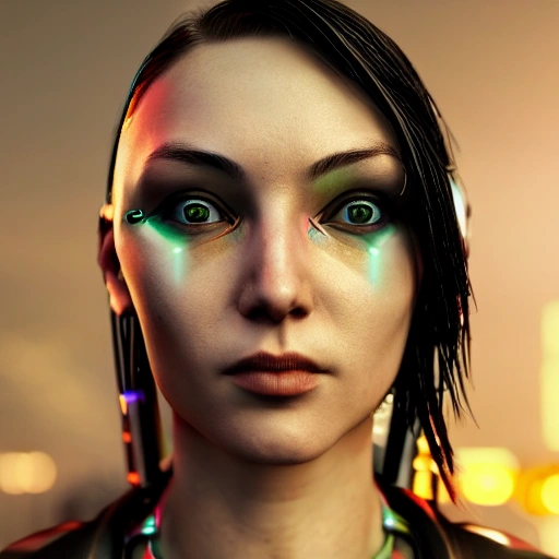 side close up portrait of 1 cyberpunk girl, detailed face, spotlight, cyberpunk city, wired, multicolored, vibrant high contrast, hyperrealistic, photografic, 8k, epic ambient light, octane render
