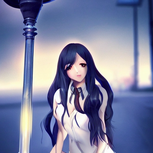 prompthunt: profile of tall beautiful dark haired girl ( gao