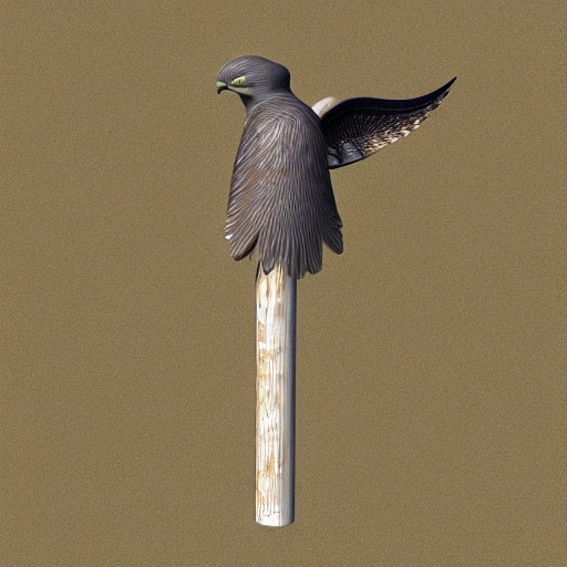 sparrowhawk and wand of cypress, 3D