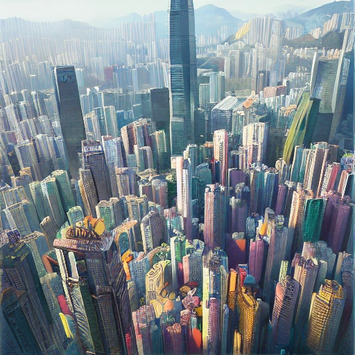 hongkong,Sunlit, colorful, bird's eye view, realistic skin, realistic hair, realistic fabric, leather fabric, canvas fabric, wide angle shot, magnification, sub-surface scattering, Ruan Jia's art , JC leyendecker's art, fantasy art, realistic scale, highly detailed, 4k, 8k, digital painting, art workstation, concept art, smooth, sharp focus, photo, wide angle shot