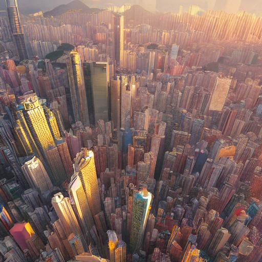 hongkong,Sunlit, colorful, bird's eye view, realistic skin, realistic hair, realistic fabric, leather fabric, canvas fabric, wide angle shot, magnification, sub-surface scattering, Ruan Jia's art , JC leyendecker's art, fantasy art, realistic scale, highly detailed, 4k, 8k, digital painting, art workstation, concept art, smooth, sharp focus, photo, wide angle shot