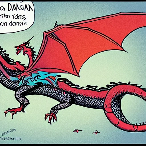 dragon volando alrededor del planeta tierra , Cartoon