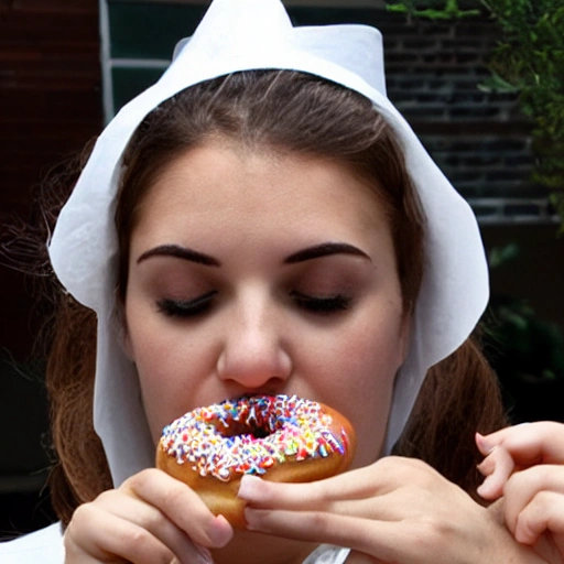 joven 25 años mujer comiendo un donut


, 3D