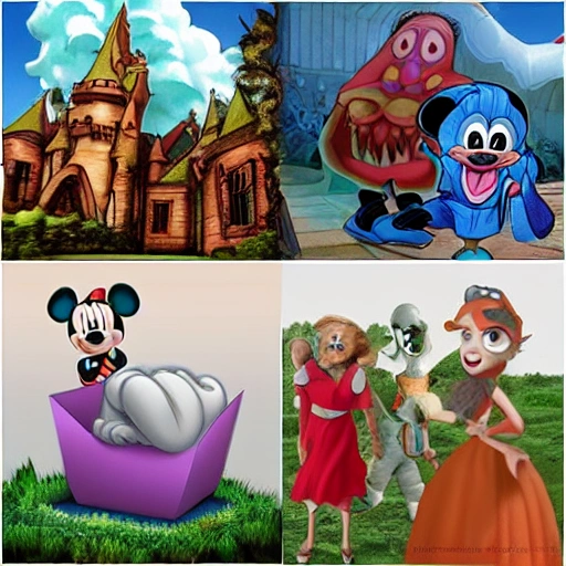 funny mash uo horror and disney, 3D