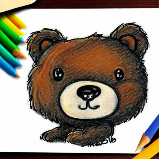 Dibuja un oso bebe con estilo Cartoon
