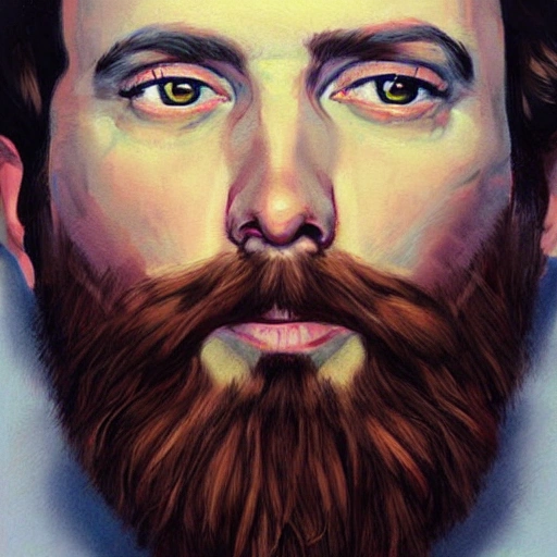 Dibuja retrato del pintor David Heras con barba
, Trippy