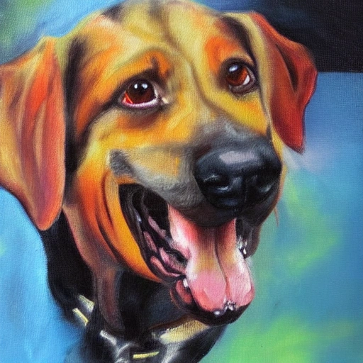 dog, evil, Oil Painting