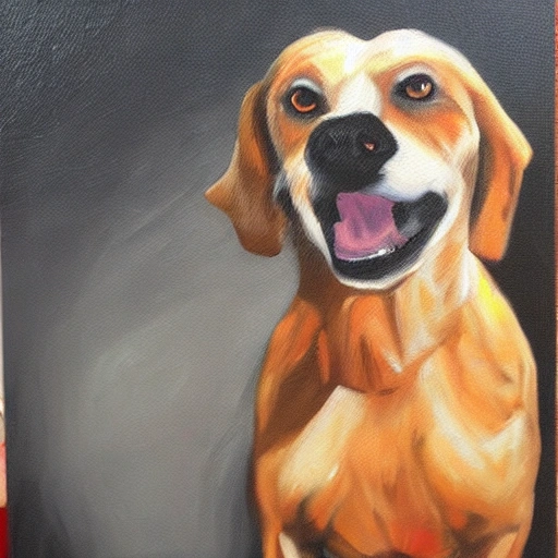 dog, evil, Oil Painting