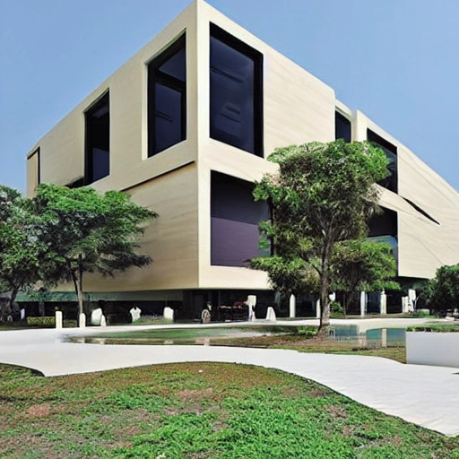 Bringing together creativity, technology and sustainability, the National Institute of Design in Hyderabad is a modern-day oasis for aspiring designers. Designed by world-renowned architect BV Doshi, this campus serves as a source of inspiration and a hub for innovation. Embracing the rich cultural heritage of Hyderabad while embracing cutting-edge design practices, the NID campus is a vibrant and dynamic space that fosters collaboration and growth. From textiles and product design to graphics and animation, students here are empowered to turn their artistic visions into tangible realities. Join us in this unique artistic journey and become a part of the design revolution that is shaping India's future.Zaha Hadid Architects thesis level design art and culture elements, 3D acadamic block hostel blocks oat landscape parking canteen sports complex interior view tree concept ,cluster form ,fuctional spaces ,design evolution Modern architecture has incorporated the idea of incorporating open spaces, like lawns, into the design of buildings. These spaces serve not only as a part of the landscape, but also as interactive spaces where people can gather informally, hold cultural programs, and engage in social functions. The lawns can have built-in features like platforms and seating areas that enhance the outdoor experience. The presence of ancient monuments and open-air amphitheatres, surrounded by densely planted trees, adds to the aesthetic appeal and creates a unique atmosphere. Overall, lawns have become an integral part of modern architectural design, and their importance as a design criteria is being recognized and emphasized.



