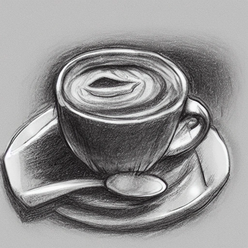 Pencil Drawing with Light Cup with Hot Drink on Saucer Stock Illustration -  Illustration of lead, morning: 147202138